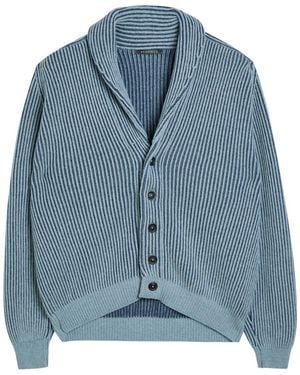 Begg x Co Andrew Knit Cashmere And Cotton-Blend Cardigan - Blue