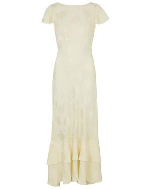RIXO London Liberty Floral-jacquard Woven Midi Dress - White