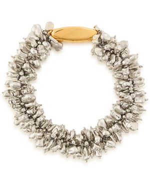 Dries Van Noten Bead-Embellished Brass Necklace - Metallic