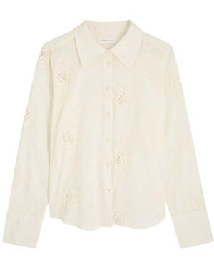 Skall Studio Fauna Floral-Embroidered Cotton Shirt - White