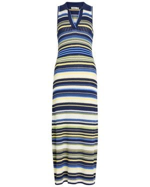 Jonathan Simkhai Kerrin Chevron Knit Midi Dress - Blue