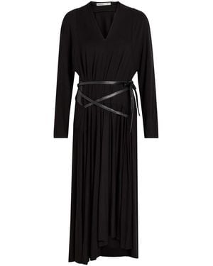 AARON ESH Belted Jersey Midi Dress - Black