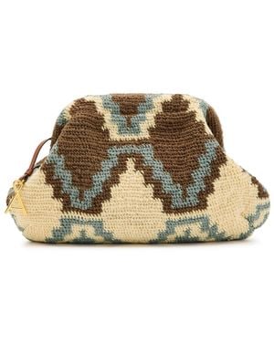 Among Equals Bilum Patterned Wool-Blend Clutch - Green