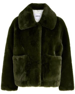 Jakke Faux Fur Coat Jacket - Green