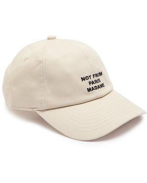 Drole de Monsieur Nfpm Embroidered Cotton Cap - Natural