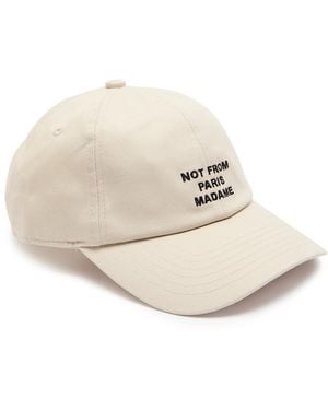 Drole de Monsieur Nfpm Embroidered Cotton Cap - Natural
