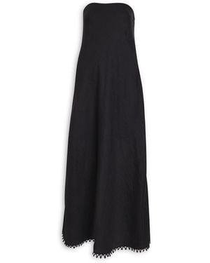 Skall Studio Victoria Strapless Linen Maxi Dress - Black