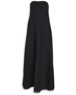 Skall Studio Victoria Strapless Linen Maxi Dress - Black
