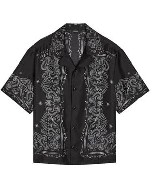 Amiri Bandana-Print Silk Shirt - Black
