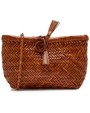 Dragon Diffusion Minsu Woven Leather Cross-Body Bag - Brown