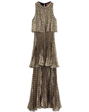La DoubleJ Ball Drop Silk-Blend Chiffon Maxi Dress - Natural
