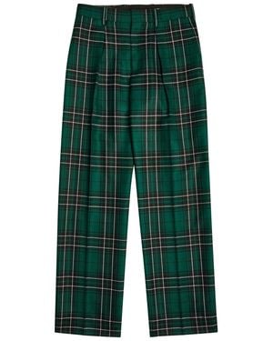 JW Anderson Checked Straight-Leg Trousers - Green