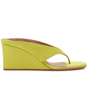 Alaïa 75 Satin Wedge Mules - Green