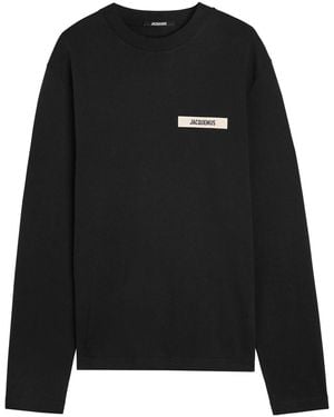 Jacquemus Le T-Shirt Gros Grain Cotton T-Shirt - Black