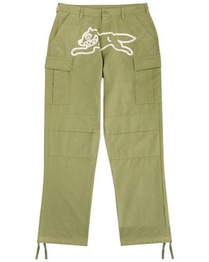ICECREAM Logo-Appliquéd Twill Cargo Trousers - Green