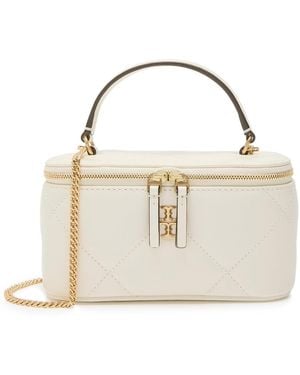 Tory Burch Kira Quilted Leather Vanity Case - Metallic