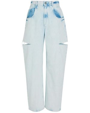 Maison Margiela Cut-Out Wide-Leg Jeans - Blue