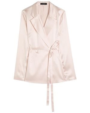 JOSEPH Joubert Silk Double-Breasted Blazer - Pink