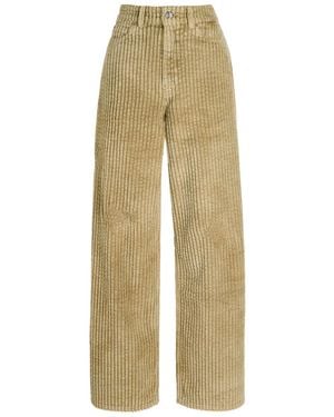 Our Legacy Full Cut Distressed Terry-Corduroy Pants - Natural