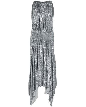 Rabanne Asymmetric Sequin Maxi Dress - Gray