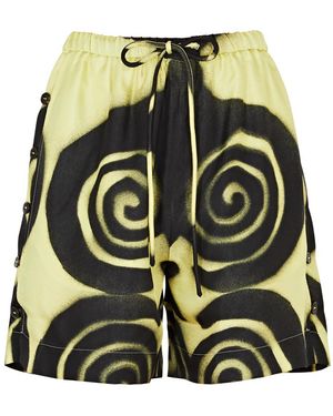 Nanushka Ceylin Printed Silk-satin Shorts - Green