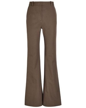 JOSEPH Tafira Flared-Leg Stretch-Twill Pants - Brown