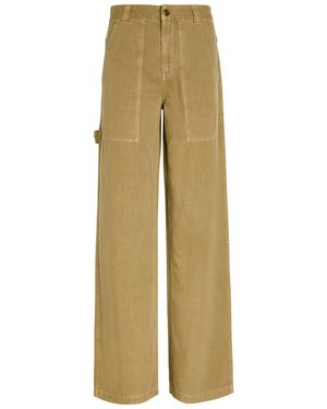 Moncler Straight-Leg Cotton-Twill Trousers - Natural