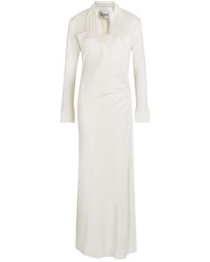 TOVE Iana Jersey Maxi Shirt Dress - White