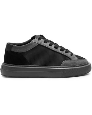 Cleens Luxor Panelled Mesh Trainers - Black