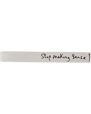 Paul Smith Stop Making Sense Brass Tie Clip - White