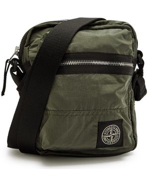 Stone Island Logo-Appliquéd Cross-Body Bag - Black