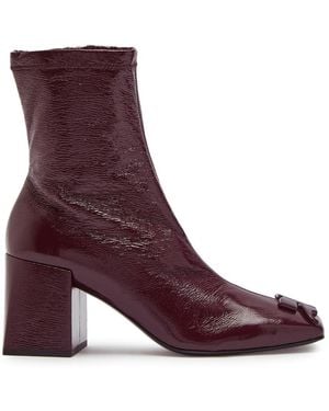 Courreges Reedition Crinkled Vinyl Ankle Boots - Purple