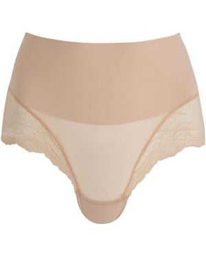 Spanx Undie-Tectable Lace-Trimmed Seamless Briefs - Natural