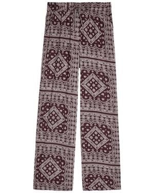 Veronica Beard Sylvester Printed Cotton-Blend Trousers - Red