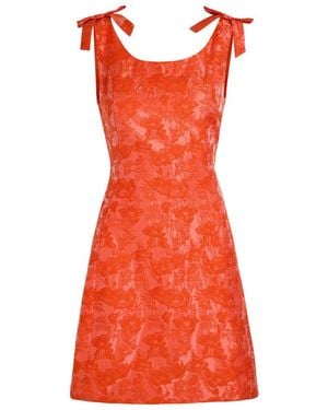 Sister Jane Neroli Floral-Jacquard Woven Mini Dress - Red