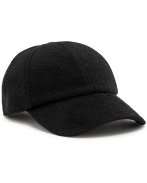Saint Laurent Logo-Embroidered Cashmere Cap - Black