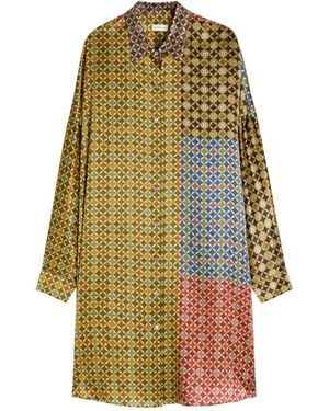 Dries Van Noten Dasia Printed Silk Midi Shirt Dress - Multicolour