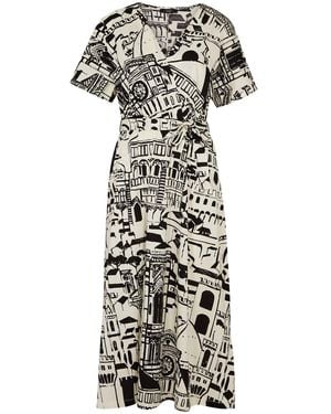 Weekend by Maxmara Max Mara Weekend Papiro Printed Cotton Midi Dress - White