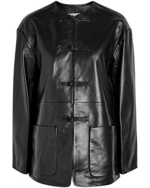 Rohe Mandarin Leather Jacket - Black