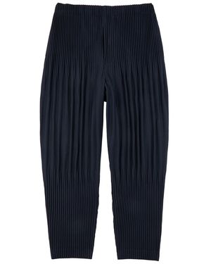 Homme Plissé Issey Miyake Pleated Cropped Trousers - Blue