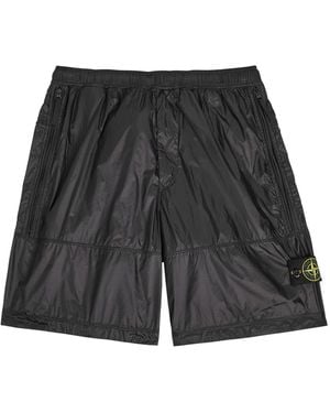 Stone Island Logo Shell Shorts - Grey