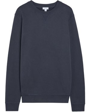 Sunspel Crew-Neck Cotton Sweatshirt - Blue