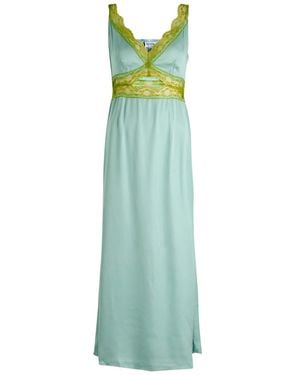 Never Fully Dressed Mimi Lace-Trim Satin Midi Dress - Green