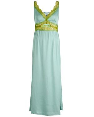 Never Fully Dressed Mimi Lace-Trim Satin Midi Dress - Green