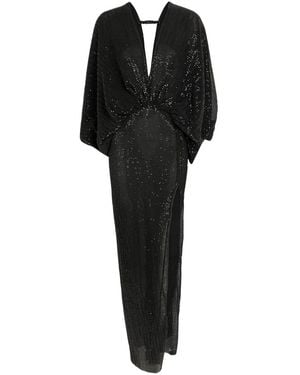 L'idée Paradiso Sequin-Embellished Stretch-Mesh Gown - Black