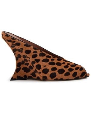 Paris Texas Nina 110-Print Calf Hair Mules - Brown