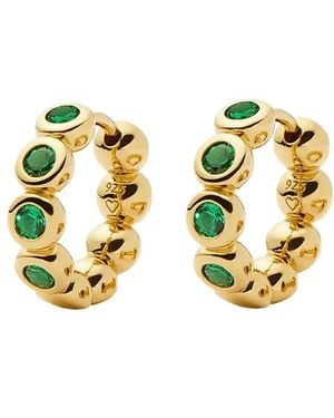 Missoma Tennis Small Hoop Earrings - Green