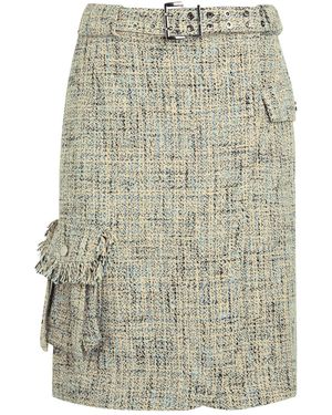 Ganni Tweed Mini Skirt - Blue