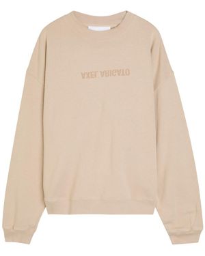 Axel Arigato Distort Washed Logo-Print Cotton Sweatshirt - Natural