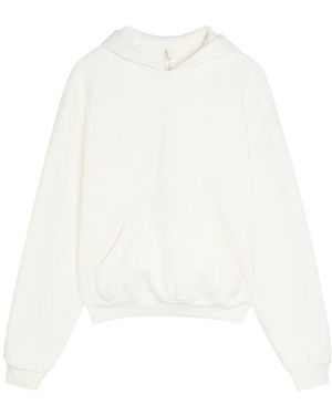 Skims Classic Hooded Cotton-Blend Sweatshirt - White